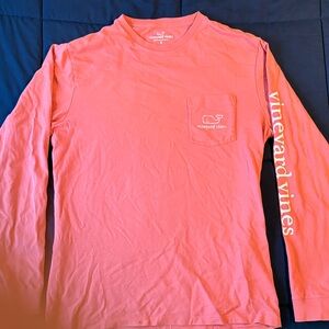 Vineyard Vines Men's Coral Long Sleeve Tee